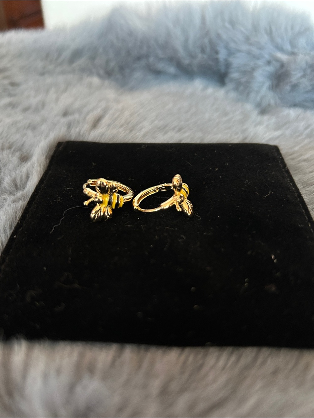 Gold Bee Hoop Earrings - Women's Fashion Jewelry